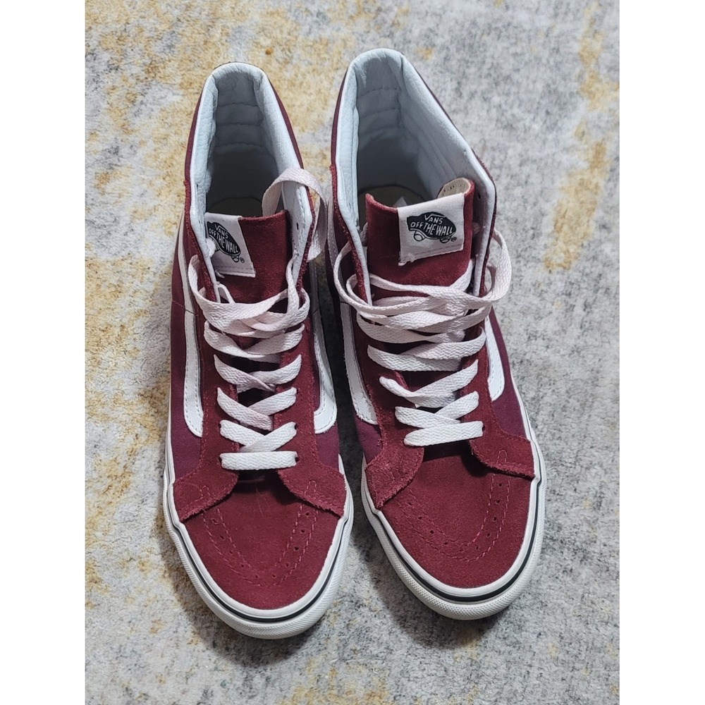 Vans Off The Wall Women's Maroon High Top ‎ Skateboard Sneakers Size M 6.5 W 8